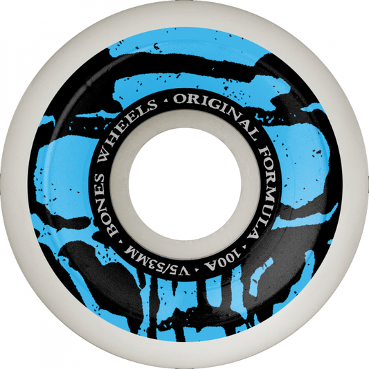 BONES 100's OG V5 MUMMY SKULLS 53mm 100A WHITE