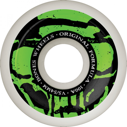 BONES 100's OG V5 MUMMY SKULLS 54mm 100A WHITE