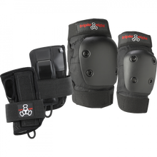 T8 DERBY 3/PK PADS-JR BLACK knee/elbow/wrist