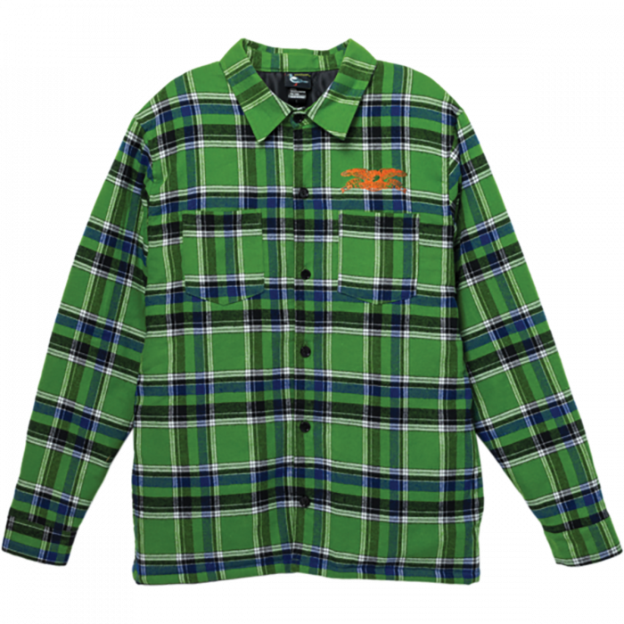 Ah Basic Eagle Flannel Jacket L-Grn/Blue