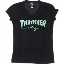 Thrasher Mag Logo Girls V-Neck Ss M-Blk/Mint