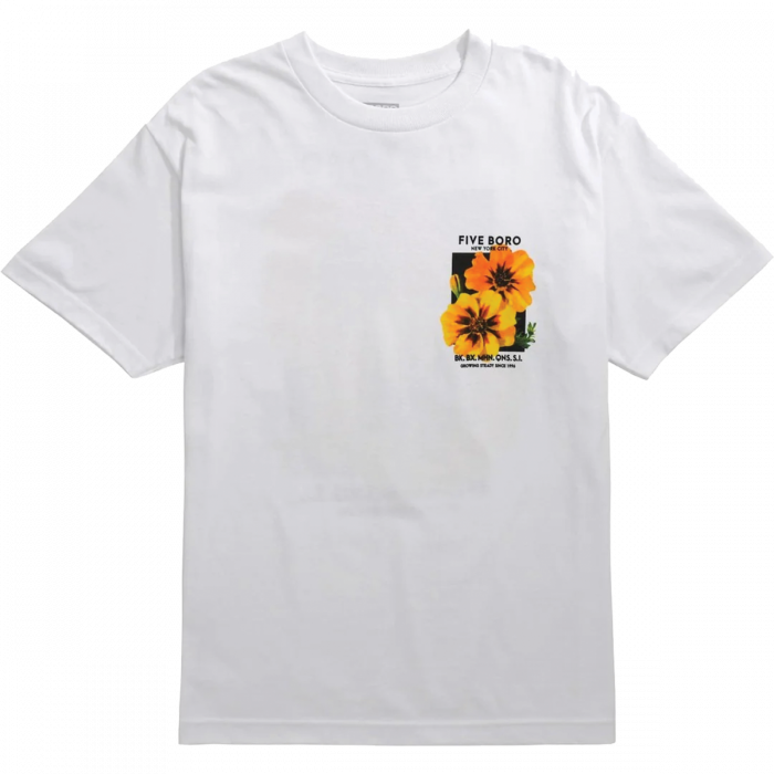 5Boro Yellow Flower Ss M-White