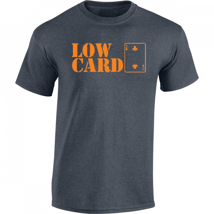 Lowcard Stacked Ss M-Charcoal Heather Grey/Org