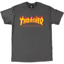 Thrasher Flame Ss M-Charcoal/Yel & Red