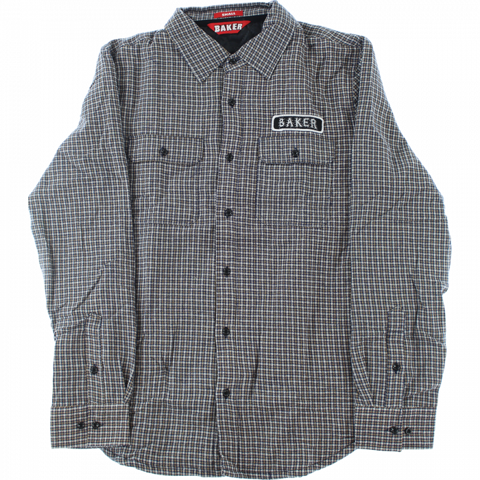 Baker Stitch Ls Flannel M-Tan/Wht