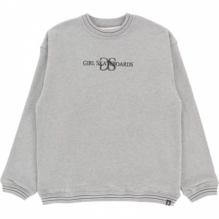 Girl Gs Embroidered Crew/Swt M-Heather Grey