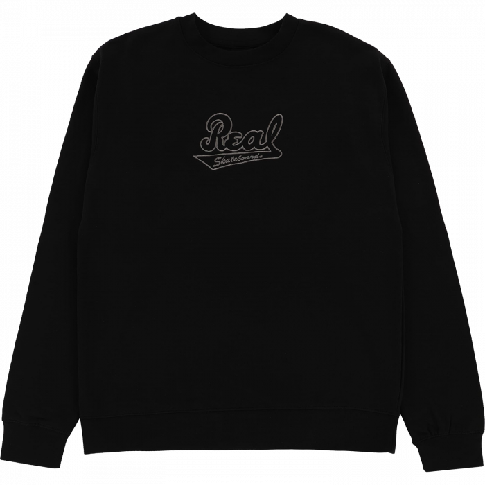 Real Script Emb Crew/Swt M-Black