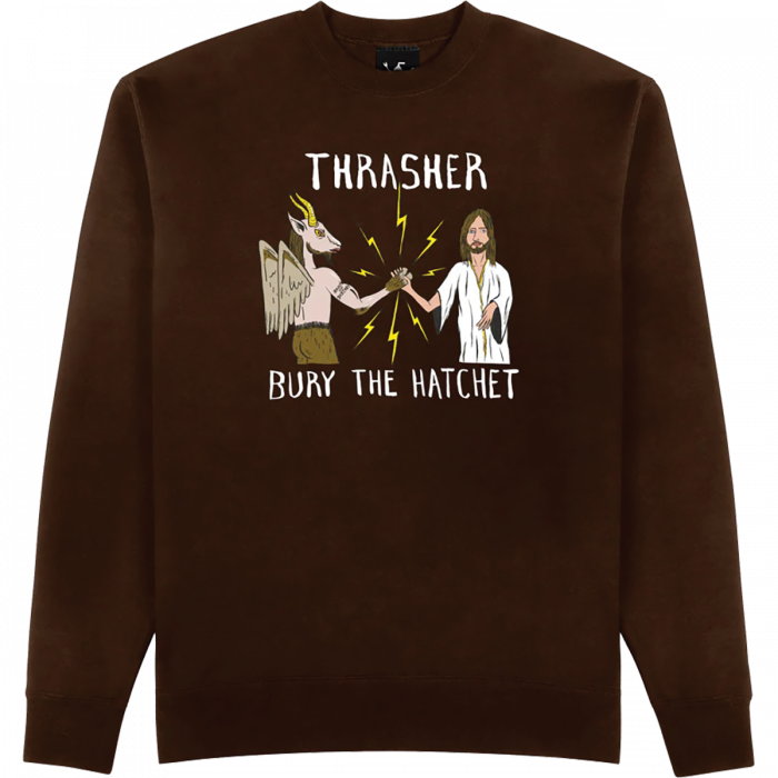 Thrasher Toy Machine Bth Crew/Swt L-Dk.Chocolate