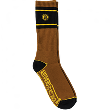 Ah Hecho Por Skate Emb Crew Sock Brown/Yel/Blk