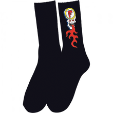Found Skull Fire Crew Socks Black 1Pr