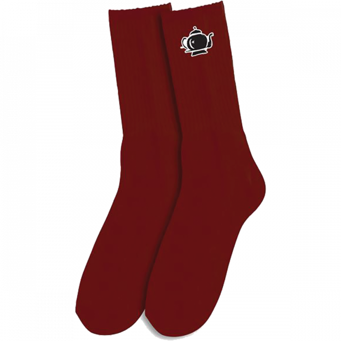 Found Teapot Crew Socks Cardinal 1Pr