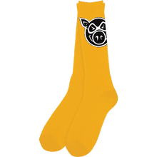 Pig Head Tall Socks Gold 1Pr