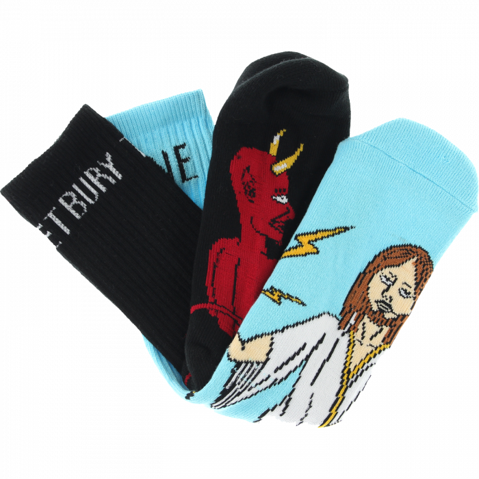 Tm Bury The Hatchet Crew Socks Blk/Blu 1 Pair