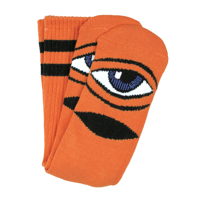 Tm Sect Eye Crew Socks-Orange 1 Pair