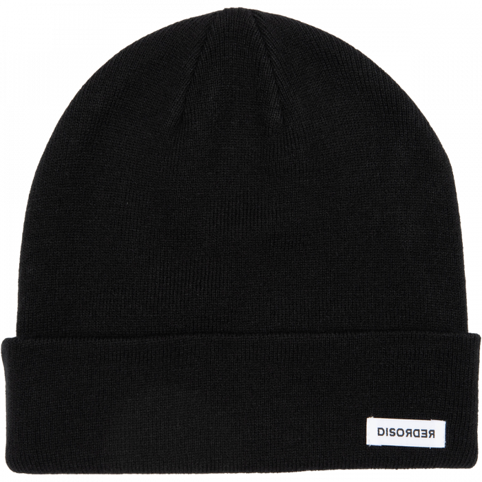 Disorder Tag Flip Beanie Black