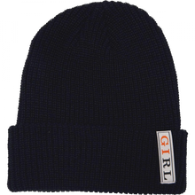 Girl Serif Cable Beanie Navy