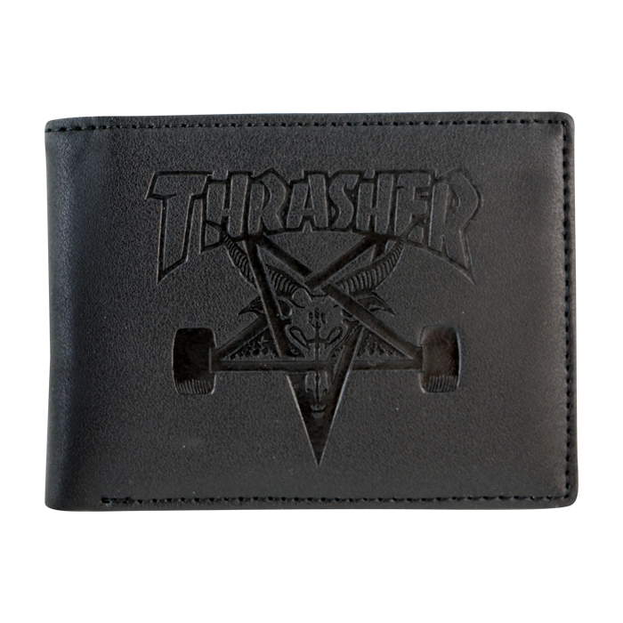 Thrasher Sk8 Goat Leather Wallet Black