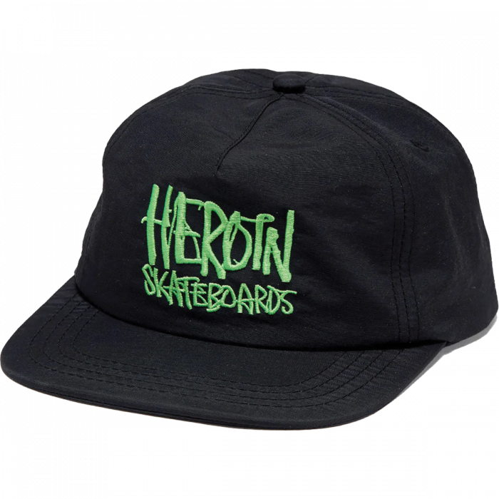 Heroin Script Nylon Hat Adj-Blk/Grn