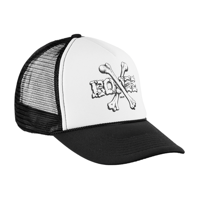 Pwl/P Cross Bones Mesh Hat Adj-Wht/Blk