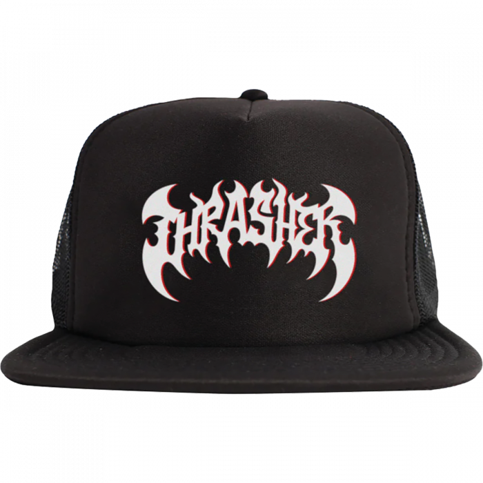 Thrasher Heavy Metal Trucker Hat Adj-Black/Black