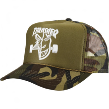 Thrasher Sf Thrash And Burn Trucker Hat Adj-Camo