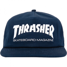 Thrasher Skate Mag Hat Adj-Navy/White