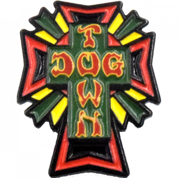 Dogtown Cross Logo Enamel Pin Rasta