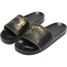 Ah Basic Eagle Slide Sandal Size 8 Black/Gold