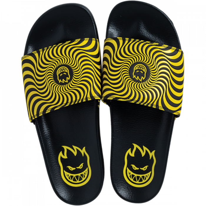Sf Bighead Swirl Slide Sandal 11 Blk/Yel