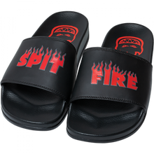Sf Demonseed Script Slide Sandal 8 Blk/Red/Wht
